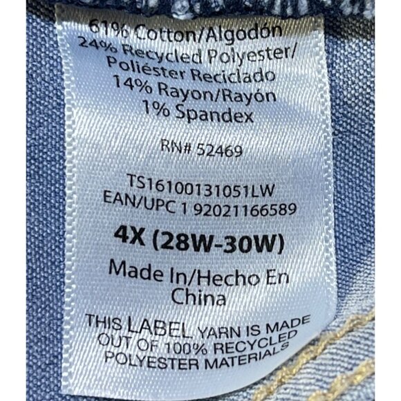 Terra & Sky Womens Plus Size 4X (28W-30W) Pull On Jegging Capri Light Wash - Picture 5 of 6